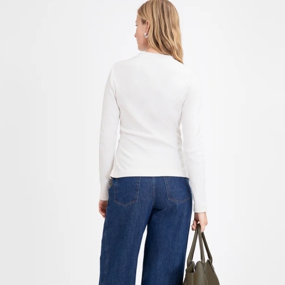 Tanya Taylor carlita top chalk off white long sleeve - Picture 3 of 6